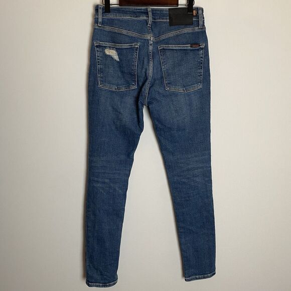 Superdry Mens Jeans 30x32 (fit31)Blue Skinny Denim Medium Wash Thrashed - Picture 2 of 16